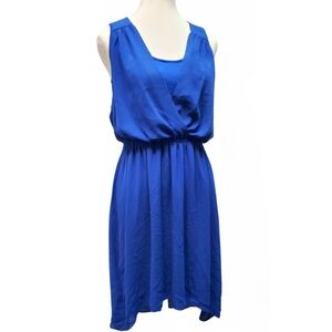 Express Blue Scoop Neck Midi Sundress Size L